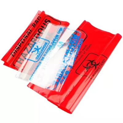 China Disposable Plant Resistant Biohazard Bags Red And Yellow Plastic Bags For Clinical Waste for sale