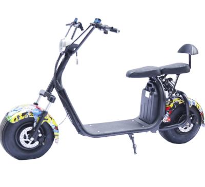 China Sale 60V 1000w fat tire electric scooters 2 wheel fat bike citycoco electric for two person top tire for sale