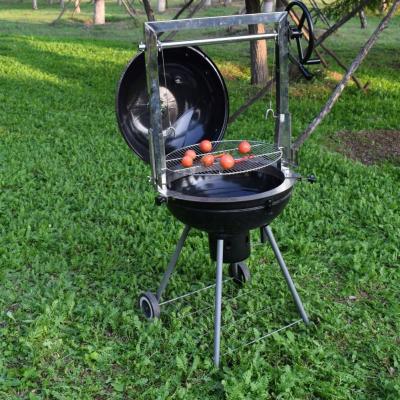 China Black Santa Maria Argentina Charcoal BBQ Grills Adjustable Height Kettle Barbecue for sale