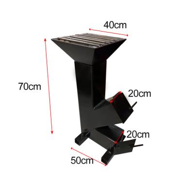 China Easily Assembled Outdoor Wood Burning Portable Camping Rocket Stove for sale