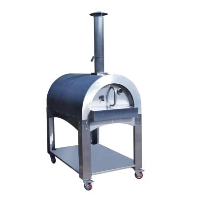 China Adjustable Height Portable Outdoor Wood Fired Stainless Steel Barbecue Stone Pizza Oven for sale