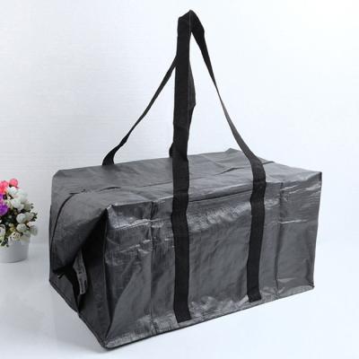 China 2020 Fashion Moisture Proof Black PP Woven To Bag Large Size Shopping Bag Woven Shopping Bag for sale