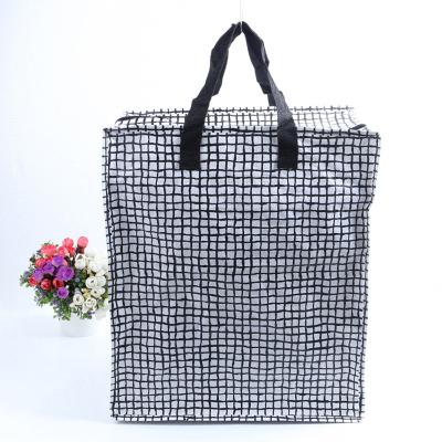 China Large Capacity China Storage Reusable Waterproof Laundry Custom Shopping Recycle PP Woven Bags With Zipper for sale