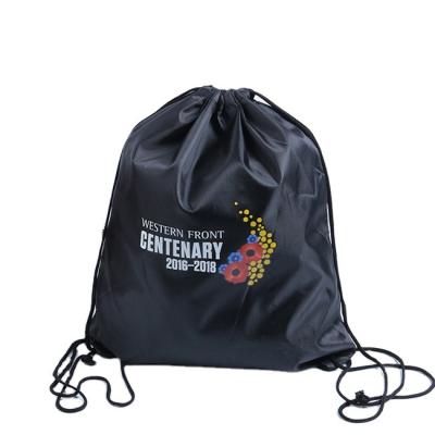 China Customized Soft Wash Polyester Tote Shoe Bag Fabric Drawstring Handled Durable Bag With Logo for sale