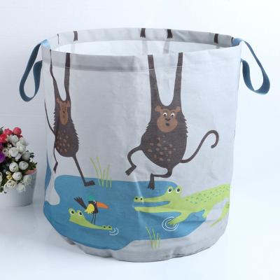 China 2020 Sustainable Factory Manufacturing Fabric Round Foldable Laundry Storage Basket With Large Capacity for sale