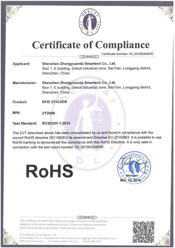 RoHS - Shenzhen Zhongyuanda Smartech Co., Ltd.