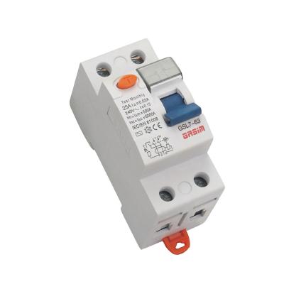 China GSL7-63 2p 16a 32a 63a 30ma residual current circuit breaker isolating switch earth leakage protection rccb rcbo elcb 6ka for sale