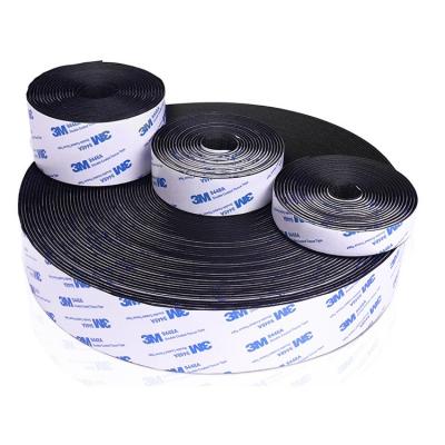 China 3M Hook Glue Double Lock Adhesive Resealable Fastener High Quality Durable Black Glue Strong Sticky Die Cut Buckle for sale