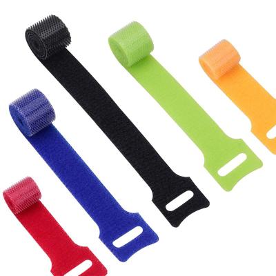 China Hot Colorful Multipurpose Fashion Amazon Stock Wholesale Viable Back To Back Hook And Loop Fastener Cable Ties for sale