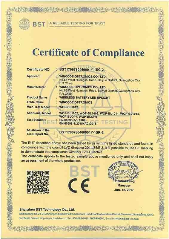 CE - Guangzhou Wincode Optronics Co., Ltd.