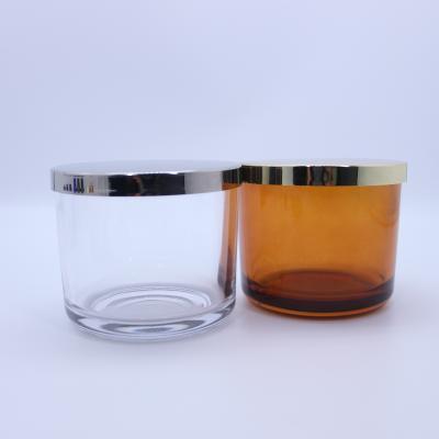 China Gift & Hot sale craft YZ-1080-1# 300gms glass scented 10oz candle glass jars with lid for indoor decoration for sale