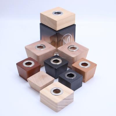 China Wooden Bottles Reed Diffuser Glass Bottle Square Cap 24mm 26mm 28mm 30mm YZ-WC# for sale