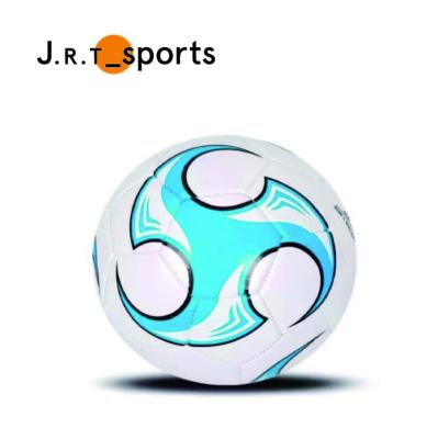 China Football Training Hot Sale Size 5 Blue Football Heat Bonded Leather Soccer Ball PU For Football Training for sale