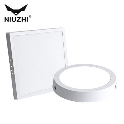 China Modern Indoor Commercial Lighting Surface Mounted 6w 12w 18w 24w Square Round Ceiling Slim Led Panel Light for sale