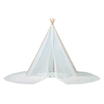 China Easy Foldable White Lace Teepee Tent Kids Playing House Kids Play Tent For Wedding, Party, Photo Prop With Dreamcatcher for sale