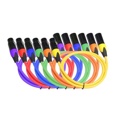 China Multimedia Various Colors Multicolor Oxygen Free Silver PIN Copper Wire Male To Female XLR Gun Cable for sale