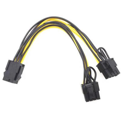 China High Quality Multimedia Mini Fit 6pin Male To 6PIN Female To Dual 8 PIN PCI-E Wire Harness for sale