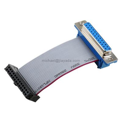 China Copper 2.54mm 26pin IDC female connector to DB25 D-SUB 25pin female connector custom length AWM 2651 flexible flat ribbon cable PH1.27 for sale