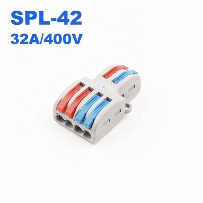 China Connect SPL-42 SPL-62 Mini Fast Wire Connectors Universal Compact Wiring Connection Lighting Flattening Conductor Terminal Block for sale