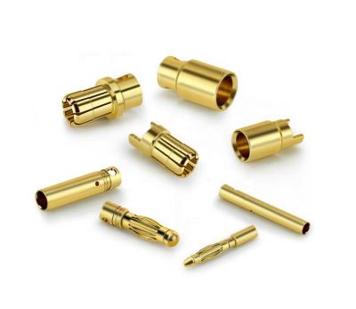 China High Current 2mm 4mm 6mm 8mm RC FPV Racing Drone Quadcopter ESC Battery Motor Spare Parts Golden Bullet Banana Connector Plug for sale