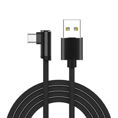 China Right Angle Type Quick Fast Nylon Braided USB Charging Sync Cellphone Mobile Phone Data Cable USB-C Charging Data Cable for sale