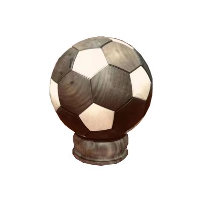 China New Style Eco - Friendly Material Professional Home Decoration Wooden Arts Crafts Wooden Football Gifts for sale