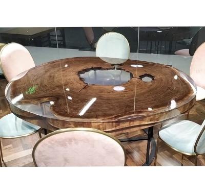 China moisture content below 12% AROUND Epoxy Resin Dining Table Solid Wood Top Solid Wood Table Slab Oven-Dry Wood Top For Home/Living/Hotel Use for sale