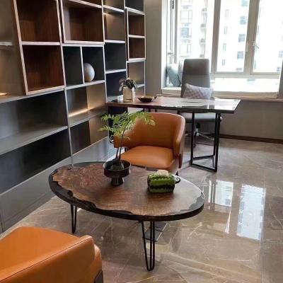 China (Size) Seeland Black Walnut Adjustable Knot Saw Slabs Customized Live Edge Coffee Table Solid Wood Round for sale