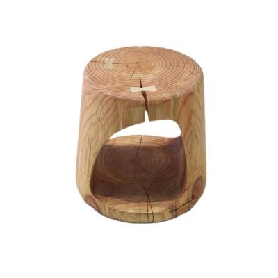 China Unique Modern Style Yellow Pine Stump Stool Log Stool For Home Decoration for sale