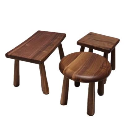 China Unique Home Modern Solid Wood Stools Small Style 100% Children's Set Home Furniture Round Shape Stool for sale