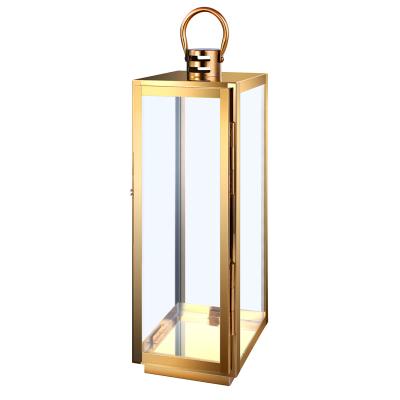 China Modern Antique Lantern Lamp Holder Stand Glass Metal Lanterns for sale