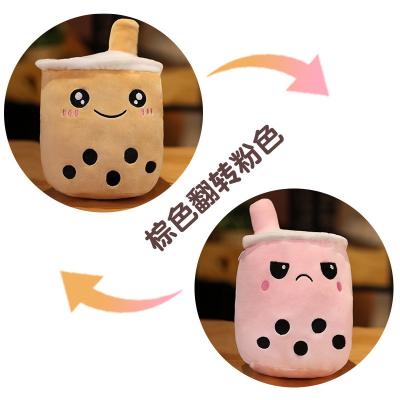 China Home Decor 20cm Kawaii Milk Tea Flip Stuffed Boba Cup Plushie Soft Toy Reversible Boba Soft Toy In China for sale