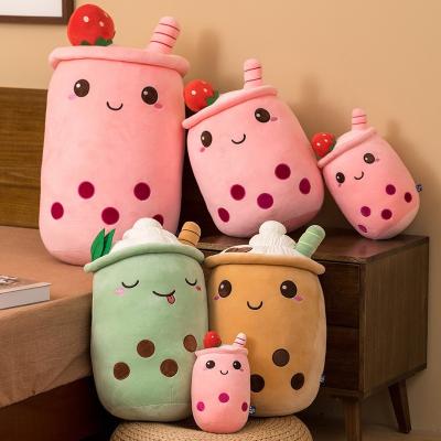 China Deco 35cm pearl bubble milk tea pillow boba tea plushies strawberry boba soft toy from home in China for sale