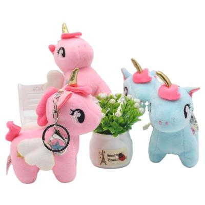 China For Dangle Plush Toy Key Ornament Unicorn Keychain Stuffed Animals Keyring Baby 10cm Small Girls Colorful Bag for sale