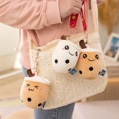 China Wholesale Home Deco 5 Inch Stuffed Cute Soft Cute Soft Plush Soft Plush Keychain Holder Boba Gift Plushie Milk Tea Bubble Key Chain for sale