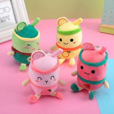 China Home Wholesale Hot Selling Bubble Tea Cups Cute Cartoon Design Plush Deco New Tea Cups Wholesale Boba Plush Boba Keychains for sale