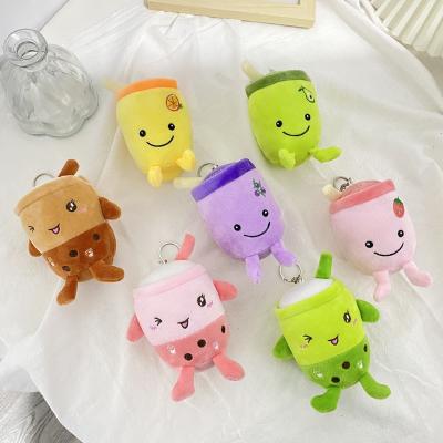 China Deco Mini Keychain Plush Boba Milk Tea Cup Home Soft Toy Soft Bubble Tea Plush Key Chain for sale