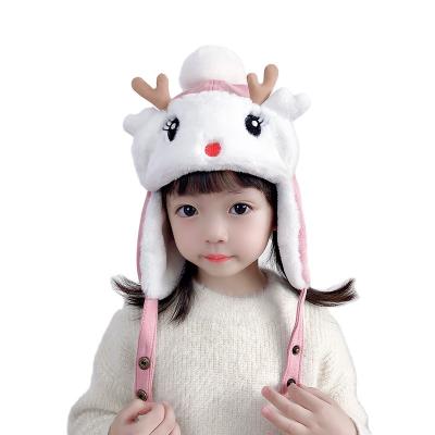 China 2021 COMMON Baby Autumn Children Plus Cashmere Lei Feng Fashions Ear Hats Cute Cartoon Winter Hat Children 3-8 Years Old for sale