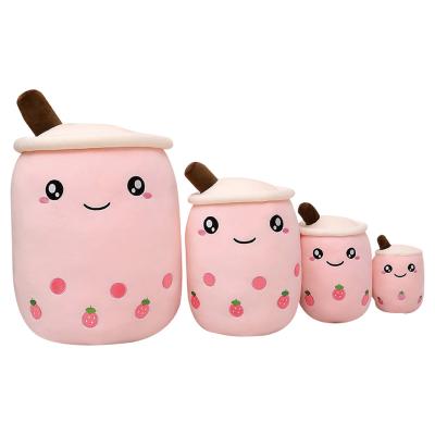 China Deco 25cm Pillow Toy Boba Plush Bubble Milk Tea Plush Boba Flip Stuffed Pearl Cup House Shape for sale