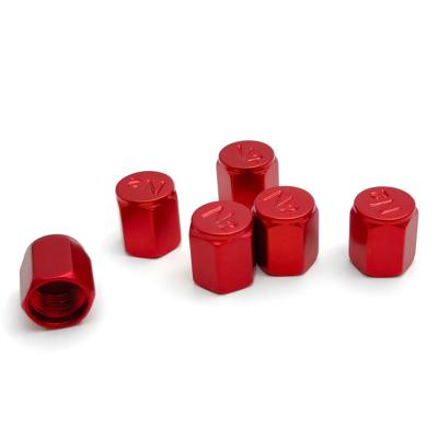 China Car Accessories Aluminum Red Wheel Tire Valve Covers With O-Ring N2 for sale