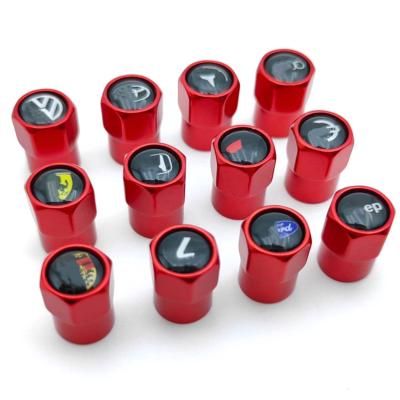 China Custom Logo&Color Car Wheel Aluminum Stem Cover Metal Tire Valve Cover Decoration Dust Cap For Car for sale