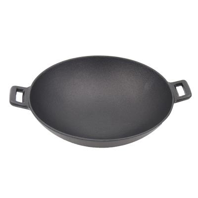 China Durable Kitchen Cookware Oven Grilling Cast Iron Wok Gas Cooker Restaurant Chef Induction for Indoor Outdoor Cooking for sale