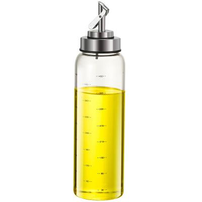 China Unique Design 300ml 500ml Freshness Preservation Kitchen Customized Cooking Oil Jar Vinegar Bottle Glass Olive Oil Dispenser for sale