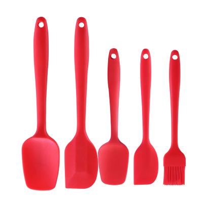 China Sustainable Kitchen Utensil Set Heat Resistant Prograde Rubber Spatulas Jug Silicone Scrapers Baking Mixing Tool for sale