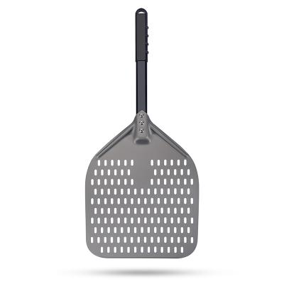 China Sustainable Perforated Pizza Skin Hard Anodized Aluminum Skin Baking Oven Aluminum Turning Pizza Paddle Homemade for sale