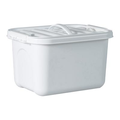 China Modern Plastic Storage Bin Tote Organizing Container with the durable lid and secure locking buckles for sale