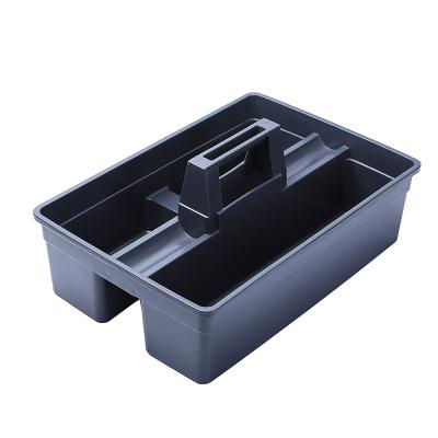 China Sustainable Household Tools Gray 3 Compartment Plastic Cleaning Caddy Plastic Cleaning Caddy With Handle for sale