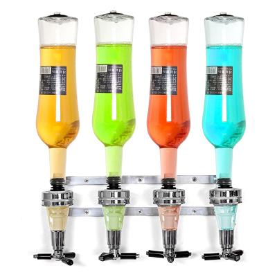 China Automatic Wall Mounted Wine Dispenser 4-Bottle Aluminum Alloy Bracket Spirits Wine Liquor Dispenser For Home Bar Tools for sale