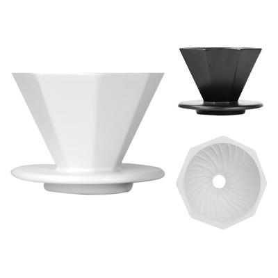 China Sustainable Ceramic Spills Over Drip Funnel Coffee Maker Cone Filter V60 Smart Coffee Dripper for sale