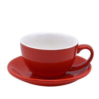 China Viable Personalized Colorful Simple Ceramic Black Coffee Cup And Saucer Handcrafted Cup Cappuccino Tea Cup With Saucer Set for sale